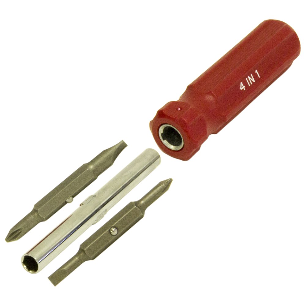 4in1 Quick Change Screwdriver 1 and 2 Phillips, 3/16" and 5/16" Slotted