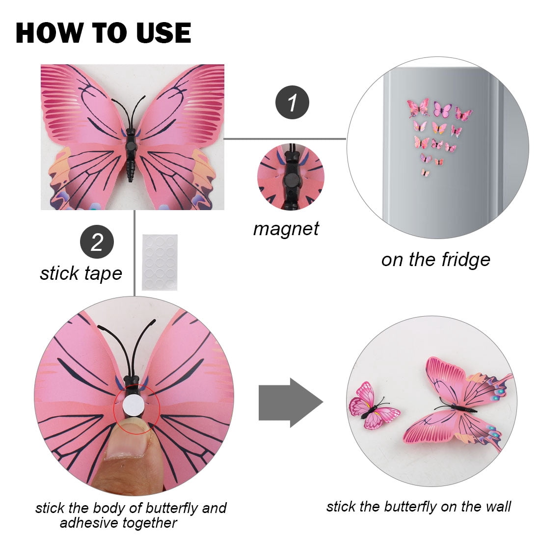 Unique Bargains 36Pcs 3D Butterfly Wall Sticker Decal Removable