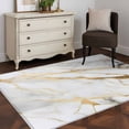 thumbnail image 4 of 2.7x5 Washable Area Rug, Gray Gold Marble Non-Slip Rectangle Rug for Bedroom Bedside, Modern Abstract Indoor Floor Mat for Home Decor, 4 of 9