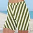 thumbnail image 2 of Lenpel Biker Shorts for Women Soft Striped High Waisted Stretch Workout Yoga Shorts Athletic Running Shorts, 2 of 5
