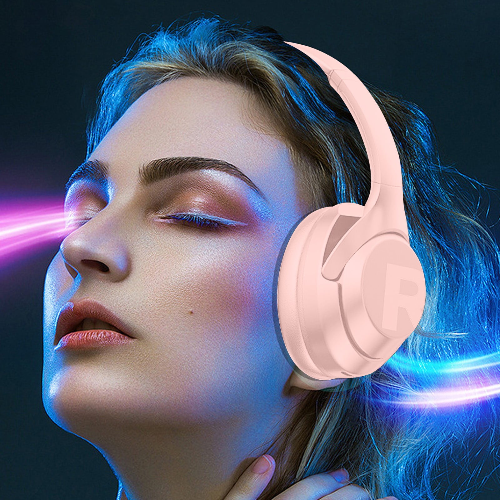 RBCKVXZ Bluetooth Headphones Earphone Wireless Headphones Stereo Bluetooth 5.0 Foldable Sport Earphone 500mAh Microphone Gaming Headset Birthday Gifts on Clearance, Pink