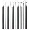 thumbnail image 1 of 10 Pcs Jewelry Setting Burr - 3/32Inch Shank Stone Setting Burs Cylinder - Cone Shape Lapidary Making Tools, 1 of 5
