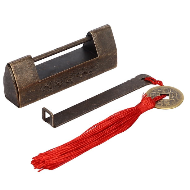 Candado antiguo, candado chino antiguo de 1,7 pulgadas, candado de latón antiguo, candado de estilo chino, funcionalidad versátil