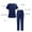Dark Blue, variant on Scrubs for Men Set Summer Medical Uniform Stretch Short Sleeve V-Neck Scrub Top & Jogger Pant with Pockets