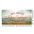 thumbnail image 3 of Sky Above Peace Within Green Landscape 36 x 18 Glass Wall Hanging Sign, 3 of 4