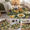 thumbnail image 5 of Round Rugs 3.3Ft, Summer Sunflowers Round Area Rug Washable Indoor Throw Carpet, Spring Floral Botanical Watercolor Soft Non Slip Circle Rug for Laundry Room Patio Home Decor Aesthetic, 5 of 8