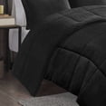 thumbnail image 5 of Bed In A Bag, 4-Piece King Plush to Sherpa Down Alternative Comforter Set,Black/Black, Black Cotton Bedding Set,Polyester Bed Sheet Set, Household Supplies & Décor Bedding Bedding Sets, 5 of 17