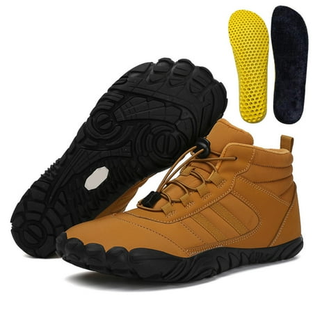 

KGOTA Fur Lined Snow Boot Winter Barefoot Boots Women Men Waterproof Winter Sneakers Anti-Slip Outdoor Shoes for Walking Hiking for Winter