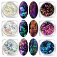 thumbnail image 1 of Juego de 6 copos de uñas camaleón con purpurina iridiscente (camaleón mixto), 1 of 5