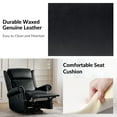 thumbnail image 4 of Power Genuine Leather Recliner Chairs Set of 2 Nailhead Trim Swivel Rocking Power Lounges Apartment Black, 4 of 8