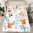 thumbnail image 2 of Homewish Kawaii Orange Squirrel 3pcs Twin Sheet Sets for Child Boys Girls,Chic Floral Flower Twin Fitted Sheet,Cartoon Animal Breathable Flat Sheet,Super Cozy Room Decor, 2 of 7