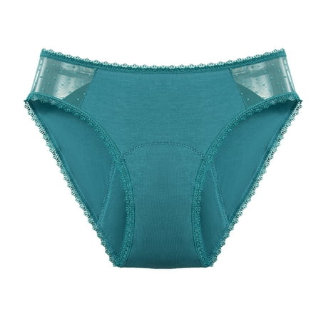 DondPO Womens Underwear Bikini Bottoms For Women Menstruation Swim Shorts Bikini Bottoms Mid Waist For Lady Triangle Bikini Seamless Underwear for Women Clearance Green 4XL Clearance