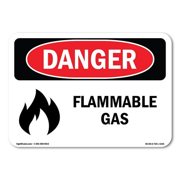 OSHA Danger Sign - Flammable Gas | Decal | Protect Your Business, Construction Site, Warehouse & Shop Area |  Made in The USA