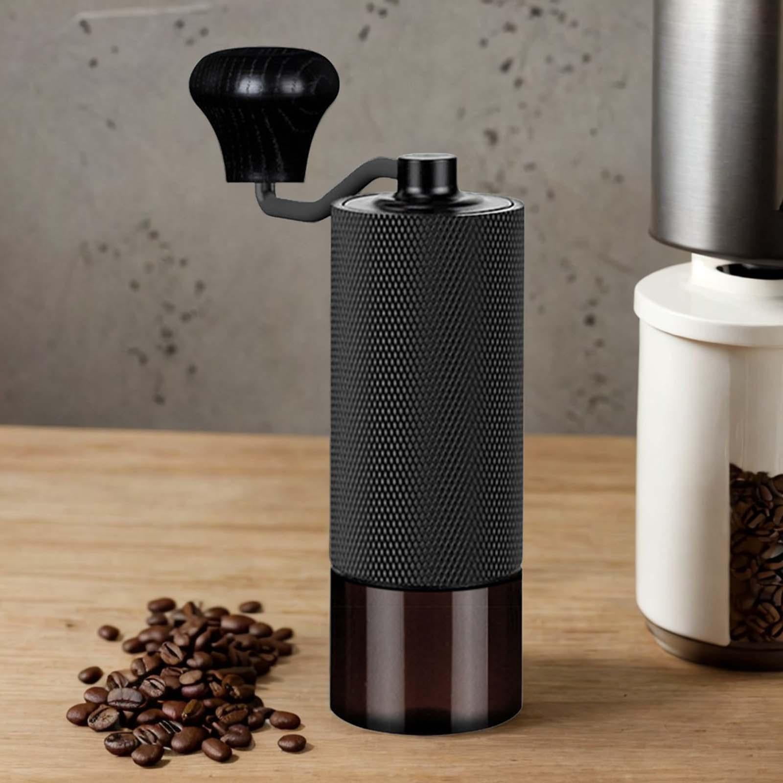 Fiocias Household Manual Coffee Grinder Adjustable Coarseness Settings Hand Crank Coffee Black