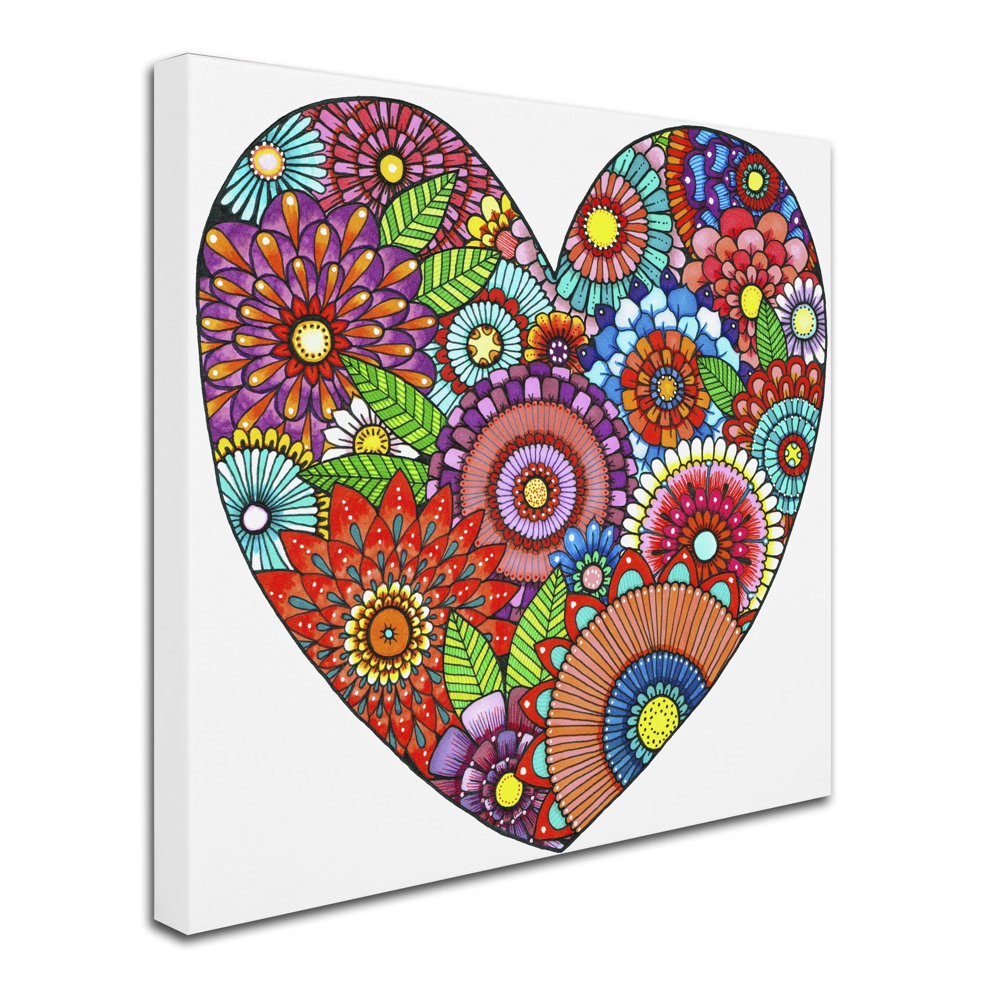 Trademark Fine Art "Floral Heart" Canvas Art by Hello Angel