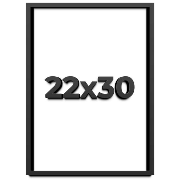 22x30 Shadow Box Frame Black | 1 inches Deep Real Wood Contemporary Shadowbox Display Frame | UV