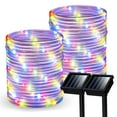 thumbnail image 3 of Solpex Solar String Lights Outdoor Rope Lights, 2 Pack Solar Powered Outdoor Waterproof Tube Light with 100 LED, 35.7 feet 8 Modes Copper Wire Fairy Lights for Garden Fence Patio Yard (Multicolor), 3 of 5