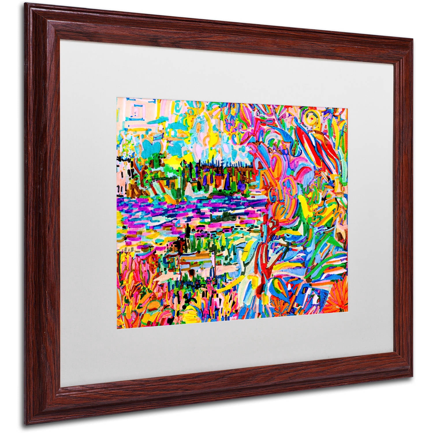 Trademark Fine Art "A Bouquet For Kitsilano" Canvas Art by Josh Byer, White Matte, Wood Frame