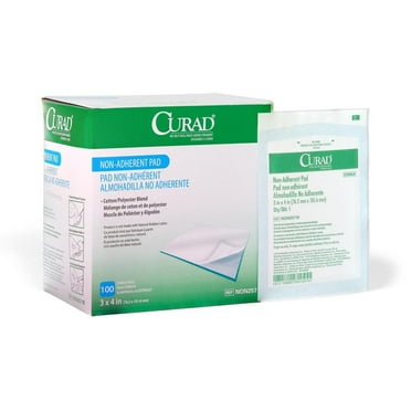 Curad Sterile Non-Adherent First Aid Gauze Pads, 3" x 4", 100 Count