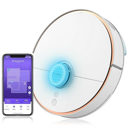 Laser Map 360 S7 Laser Navigation Slam Route Planning 2000Pa Large Suction Ultra-quiet Map Memory Sweeping Floor Mopping Robot International Version ()