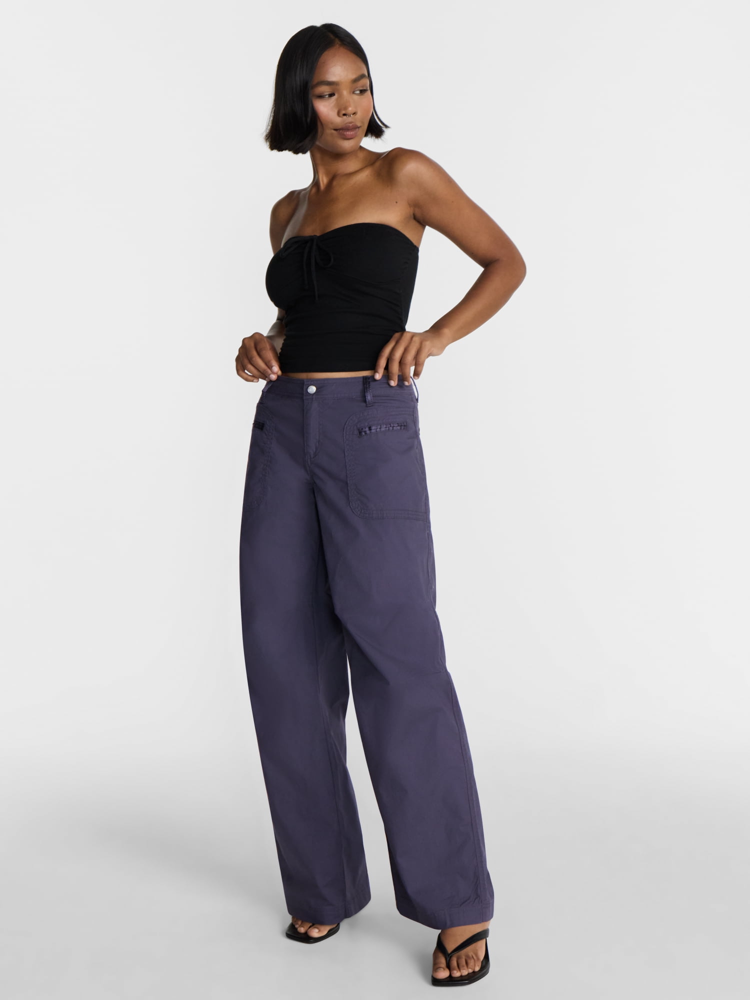 No Boundaries Poplin Cargo Pants, 31.5'' Inseam, Women's XXS-XXL