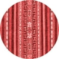 thumbnail image 1 of Ahgly Company Indoor Round Abstract Red Modern Area Rugs, 6' Round, 1 of 4