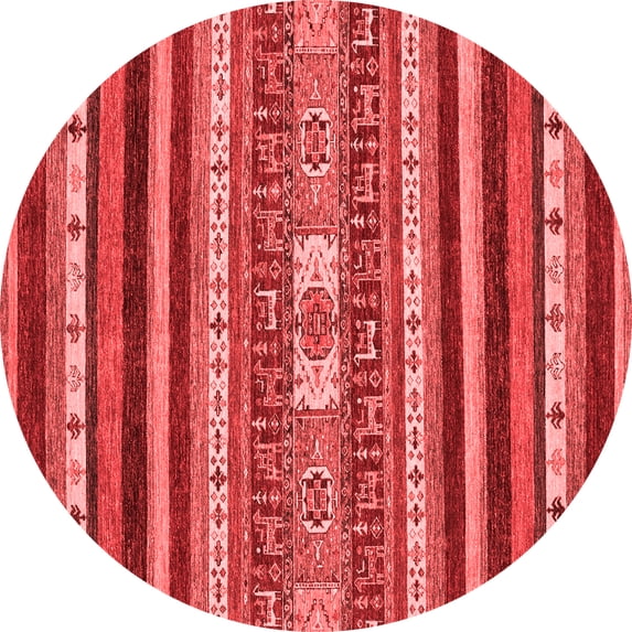 Ahgly Company Indoor Round Abstract Red Modern Area Rugs, 6' Round