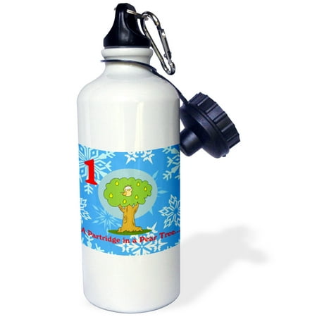 12 Pains Of Christmas 3dRose 12 Days Of Christmas A Partridge in a Pair Tree , Sports Water Bottle, 21oz ()
