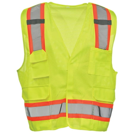 

5-Point Breakaway Safety Vest Hook & Loop Type R Class 2 Lime SAFEGEAR
