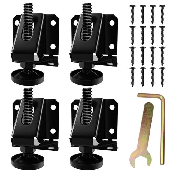 LOSCHEN 4 PCS Heavy Duty Adjustable Leveling Feet for Furniture,Hexagon Nuts Lock Furniture Legs Levelers,for Table, Cabinets, Workbench,Shelving Units and More