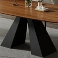 thumbnail image 6 of FHKJ HOME 86" Modern Rectangle Dining Table for 8-10, Brown Wood Top & Black Metal Base, 6 of 6