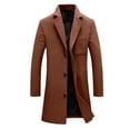 thumbnail image 5 of Awdenio Mens Jackets Single Breasted Long Pea Coat Overcoat Notched Lapel Slim Fit Business Casual Trench Coat, 5 of 6