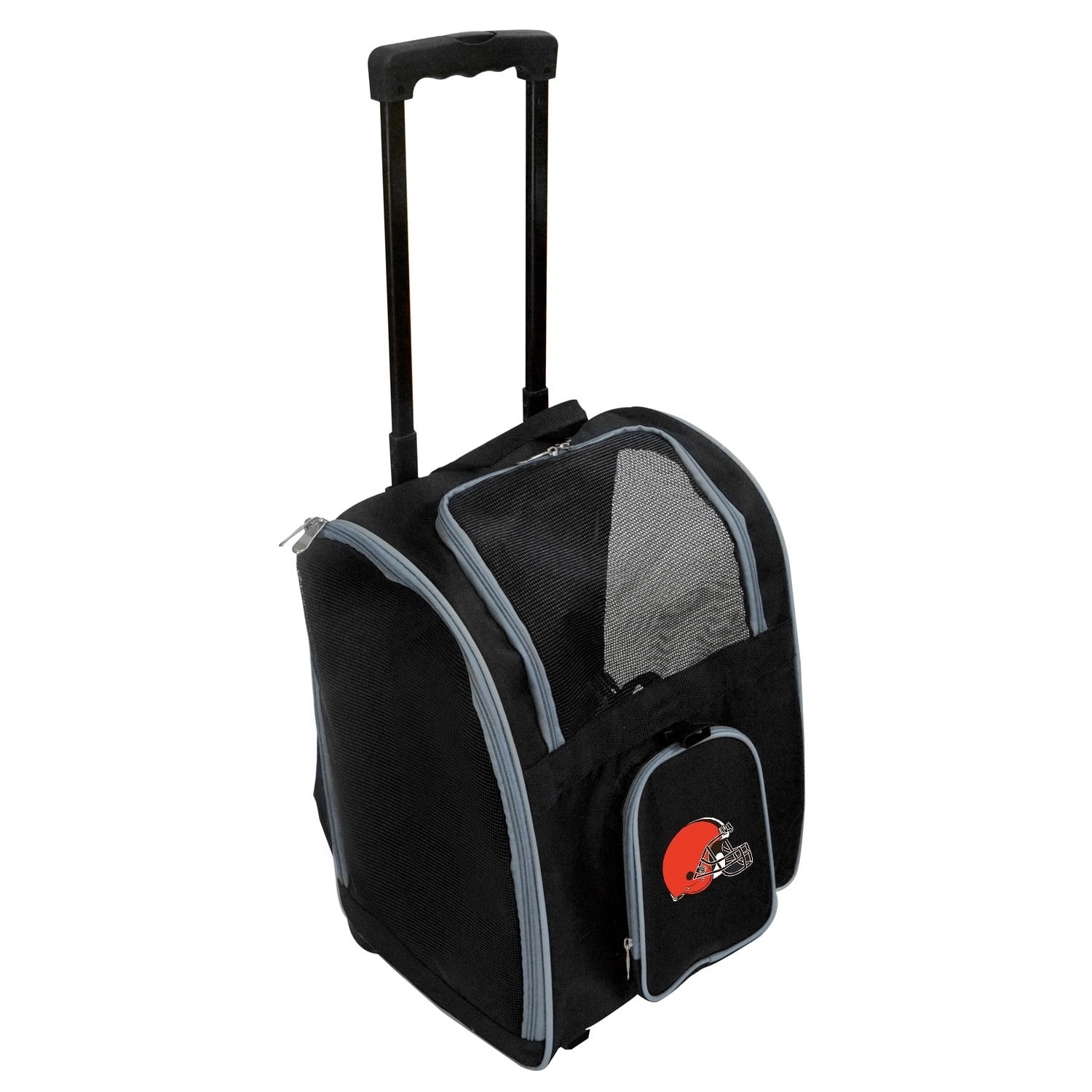 NFL Cleveland Browns Pet Carrier Premium Bag With Wheels Rolling Storage Durable