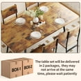 thumbnail image 4 of Dining Table Set for 4-6 People, Adjustable Kitchen Table Length with 6 Chairs, Retro, 4 of 6