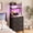 Black-3 Drawers, variant on TOMNK 41" Nightstand with USB, LED Lights, Charging Station, 3 Fabric Drawers, Bedside Table, Black