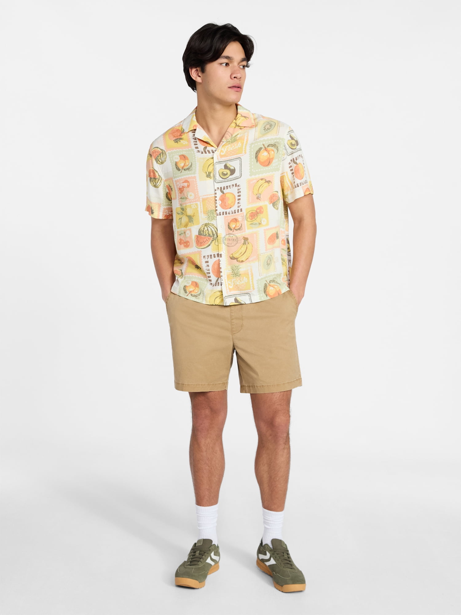 No Boundaries Flat Front Shorts, 6" Inseam, Men's XS-5XL