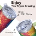 thumbnail image 4 of 20oz Geometric Texture Insulated Travel Mug with Handle, Stainless Steel Double Wall Coffee Tumbler Leak Proof Lid, 4 of 5
