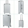 Hikolayae Dorado Collection Hardside Spinner Luggage Sets in Silver, 3