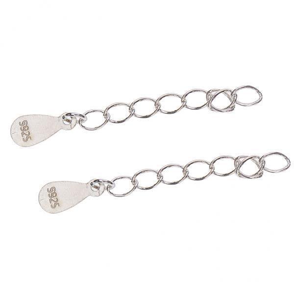 Pulsera de Plata Esterlina Tobillera Cadena 2x2 Piezas 3cm Sunnimix Extensor de pulsera