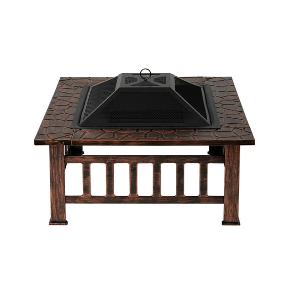 Fire Sense Foxdale Steel Square Wood Burning Fire Pit