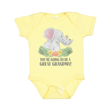 

Inktastic You re Going to Be a Great Grandma Elephants with Flowers Gift Baby Boy or Baby Girl Bodysuit