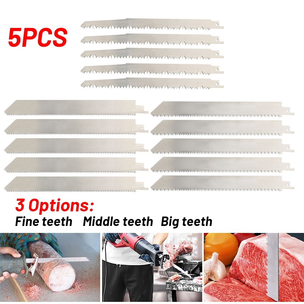 Food Grade ZUZZEE 2pcs 300mm 12 Inch Stainless Steel Reciprocating Saw Blades Cutting Tools For Cutting Ice Bone Saw For Butchering