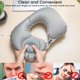 thumbnail image 2 of Inflatable travel pillow, air cushion for the neck, light and cool fabric, self-pumping + eye mask + earphones + reusable bag 【Grey】, 2 of 5