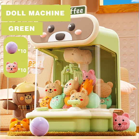 Mini Claw Machine for Kids with Lights Music and 20 Prizes, Hand-Eye Coordination Arcade Toy Powered by USB or AA Batteries, Gift for Boys Girls Birthday Christmas