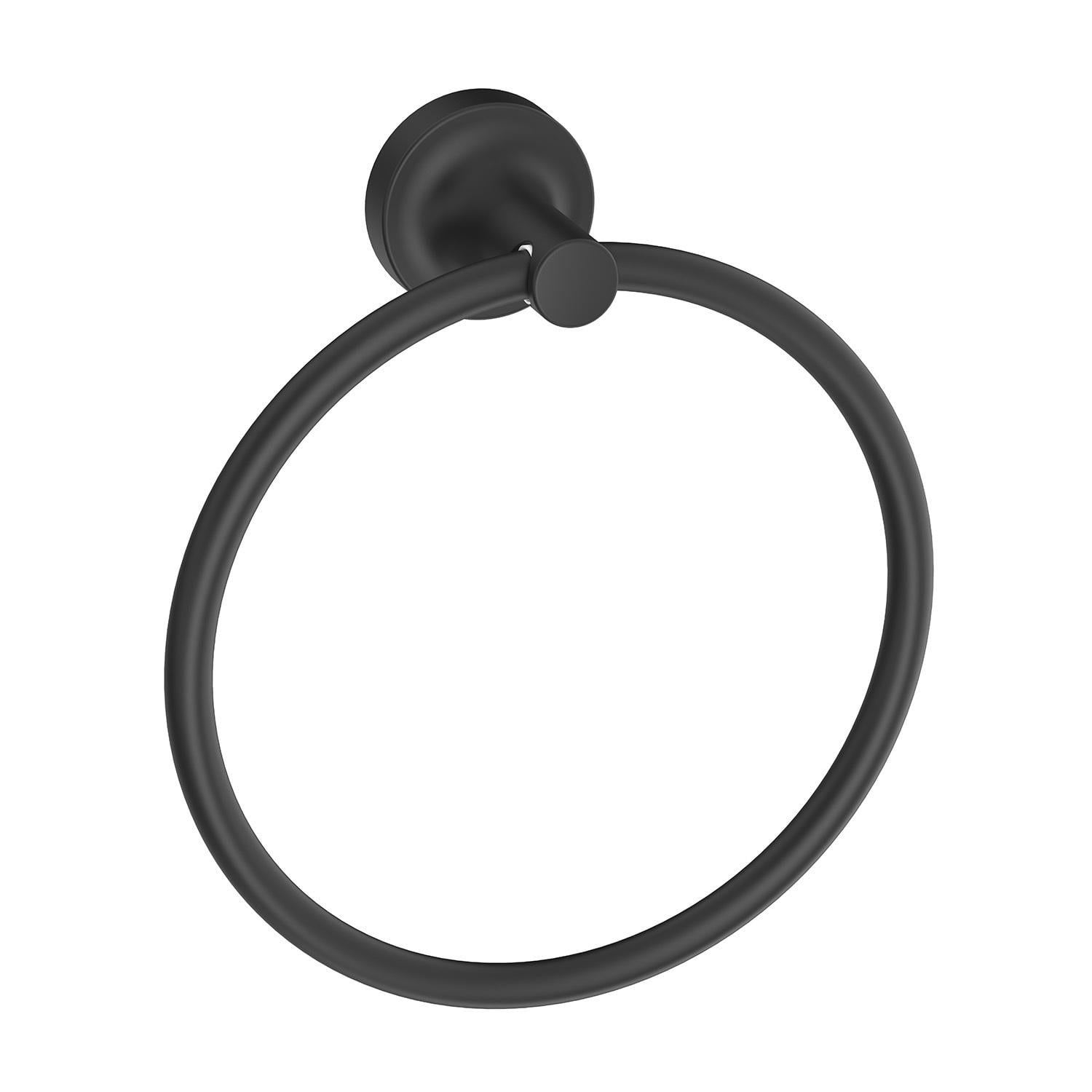 Better Homes & Gardens 4-Piece Matte Black Bathroom Hardware Set – Towel Bar, Towel Ring, Robe Hooks & Toilet Paper Holder