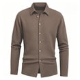thumbnail image 6 of Zivyakyro Waffle Shirt for Men Button down Fall Casual Long Sleeve Collared Solid Shirt Loose Brown 2XL, 6 of 6