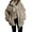 Brown, variant on Women's Casual Long-Sleeved Collared Fleece-Fit Faux Lambswool Double Zipper Warm Jacket Cream White XL