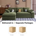 thumbnail image 4 of Convertible Sofa, Corduroy Compressed Sofa Bed, 3-Seat Sleeper Couch with 3 Back Cushions and 2 Throw Pillows, Soft Skin-Friendly Fabric, Wide Seat for Living Room Apartment, Green, 4 of 11