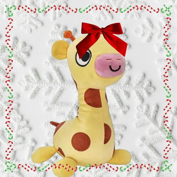RED HOLIDAY BOW - Everything is Mama Baby Giraffe Jimmy Fallon 10” Stuffed Plush