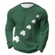thumbnail image 1 of Camisa de Día de San Patricio Hombres de Manga Larga de Manga Larga Cuello Redondo Tops Casuales Poliéster Súper Suave para Fiesta Festival Vacaciones Viaje Calle Uso Diario, 1 of 8